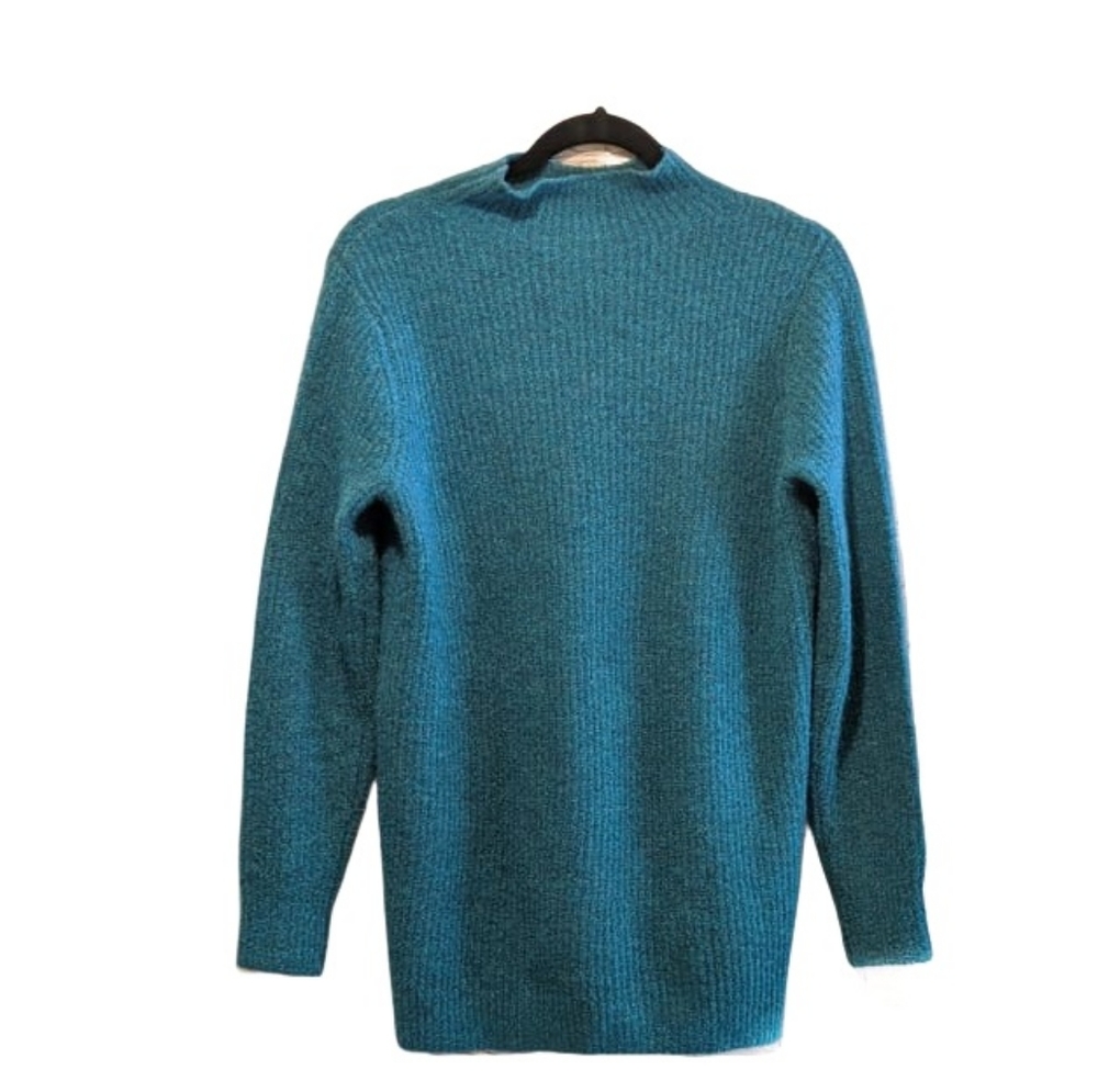 J. McLaughlin Teal Green Mock Merino Wool …